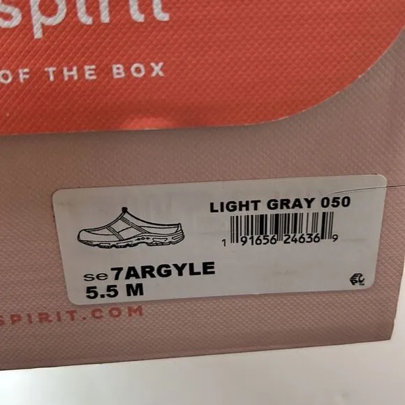 Easy Spirits Argyle Mesh Clogs Light Gray size 5.5 M