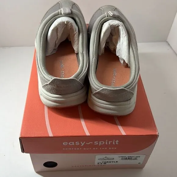 Easy Spirits Argyle Mesh Clogs Light Gray size 5.5 M