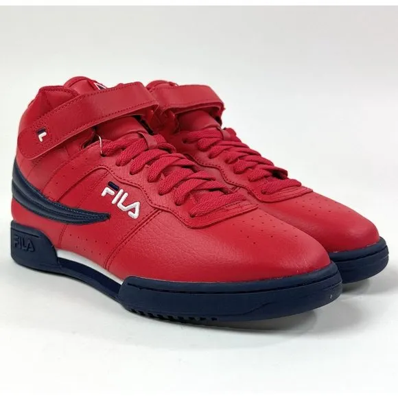 Fila F-13V LEA SYN Hi Top Mens Red Navy Basketball Shoes Sneakers 1VF059LX-640