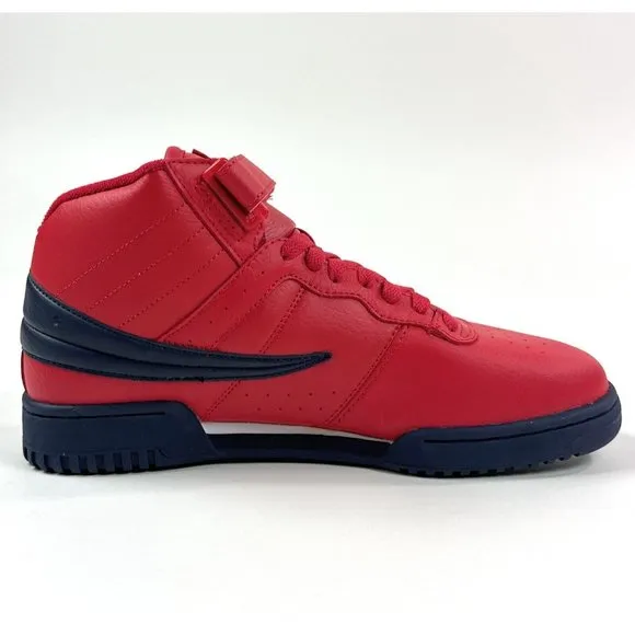 Fila F-13V LEA SYN Hi Top Mens Red Navy Basketball Shoes Sneakers 1VF059LX-640