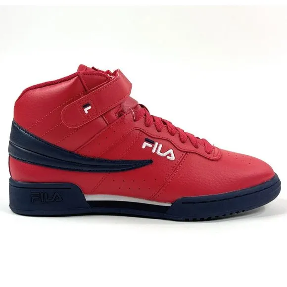 Fila F-13V LEA SYN Hi Top Mens Red Navy Basketball Shoes Sneakers 1VF059LX-640