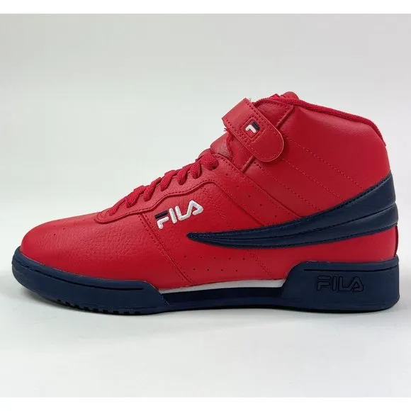 Fila F-13V LEA SYN Hi Top Mens Red Navy Basketball Shoes Sneakers 1VF059LX-640