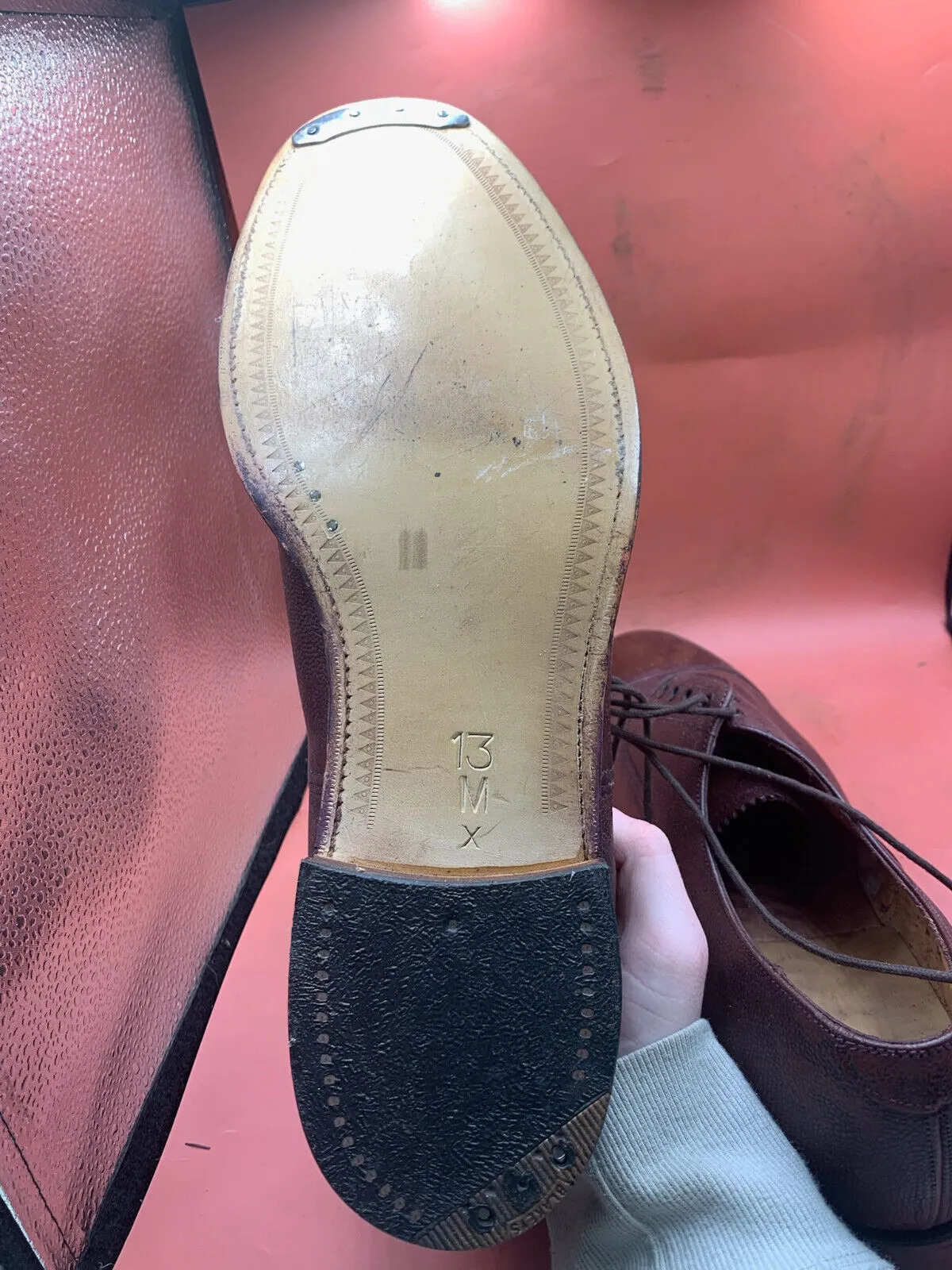 Genuine British Army Brown Leather Dress Shoes - Sanders - Size UK 13M