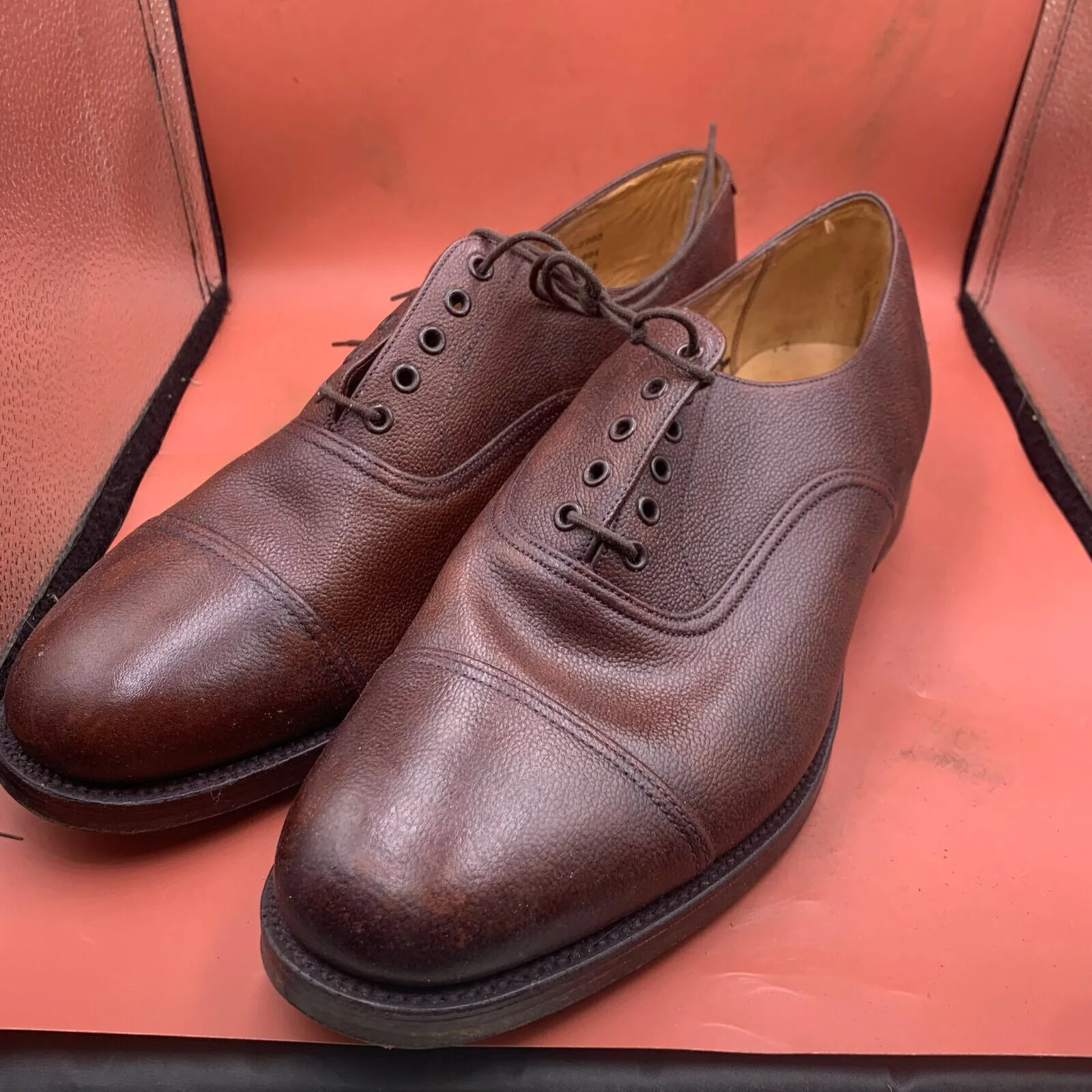 Genuine British Army Brown Leather Dress Shoes - Sanders - Size UK 13M