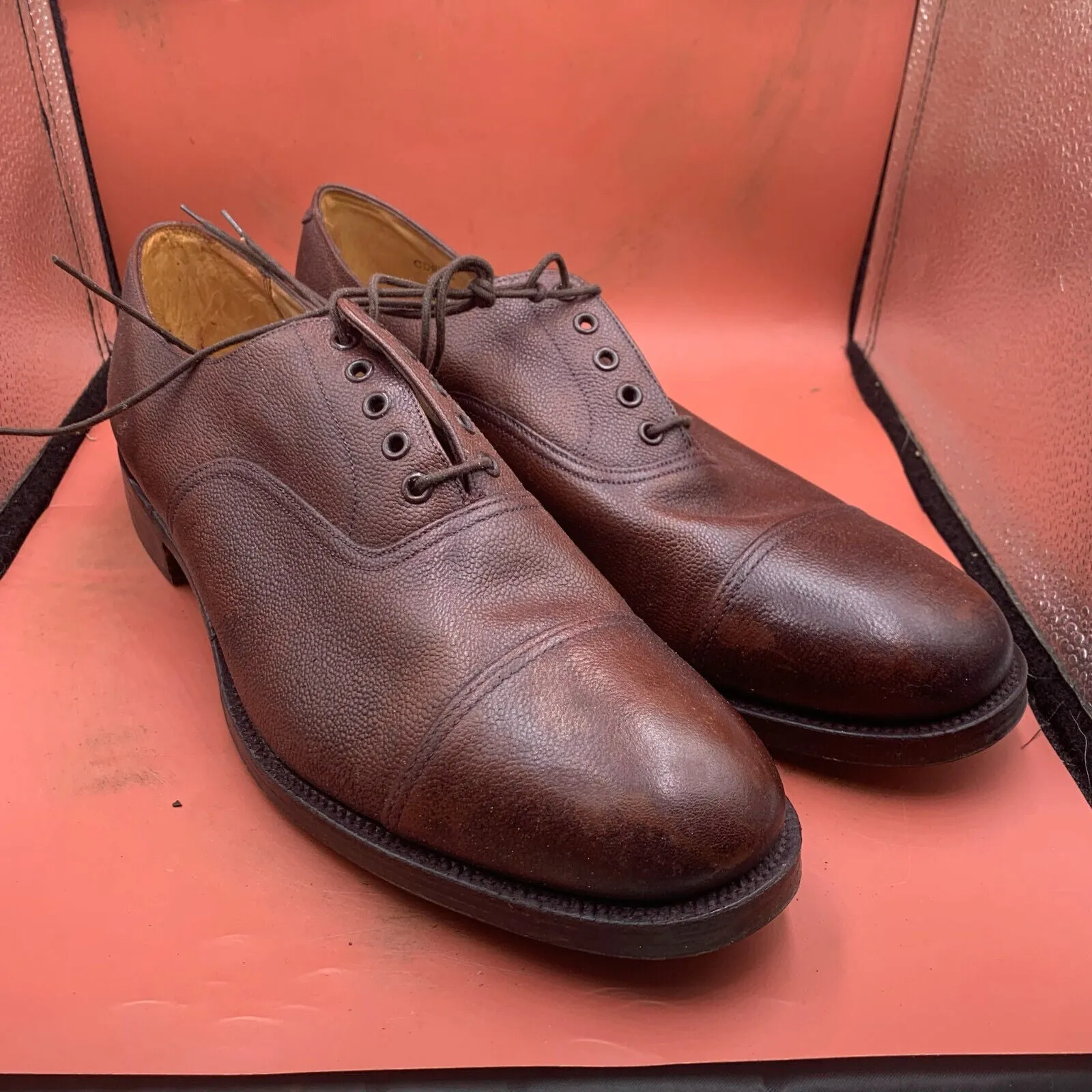 Genuine British Army Brown Leather Dress Shoes - Sanders - Size UK 13M