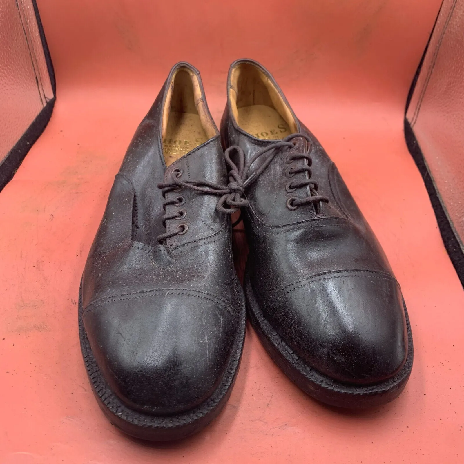 Genuine British Army Brown Leather Dress Uniform Shoes - Size 7L
