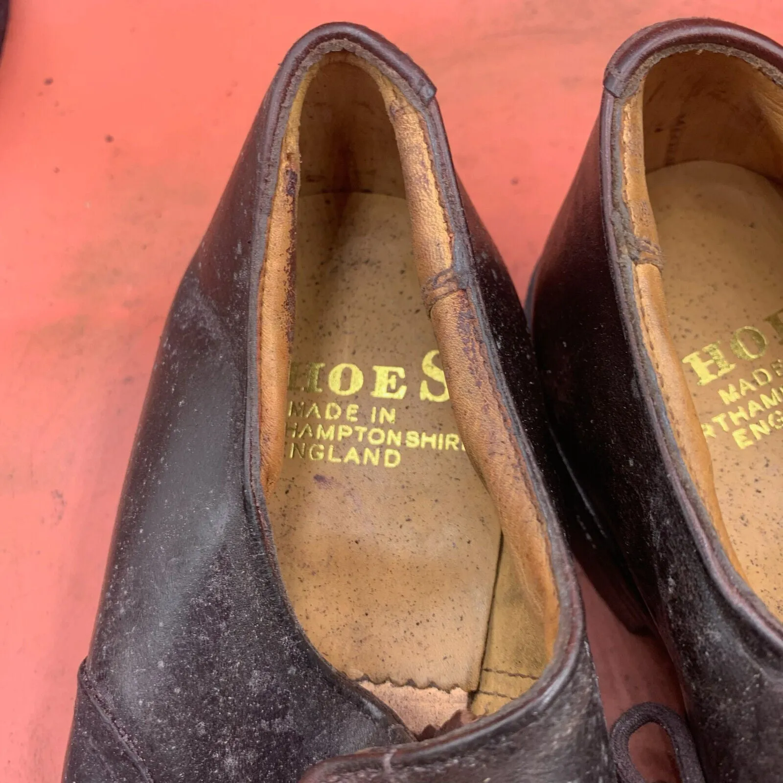 Genuine British Army Brown Leather Dress Uniform Shoes - Size 7L