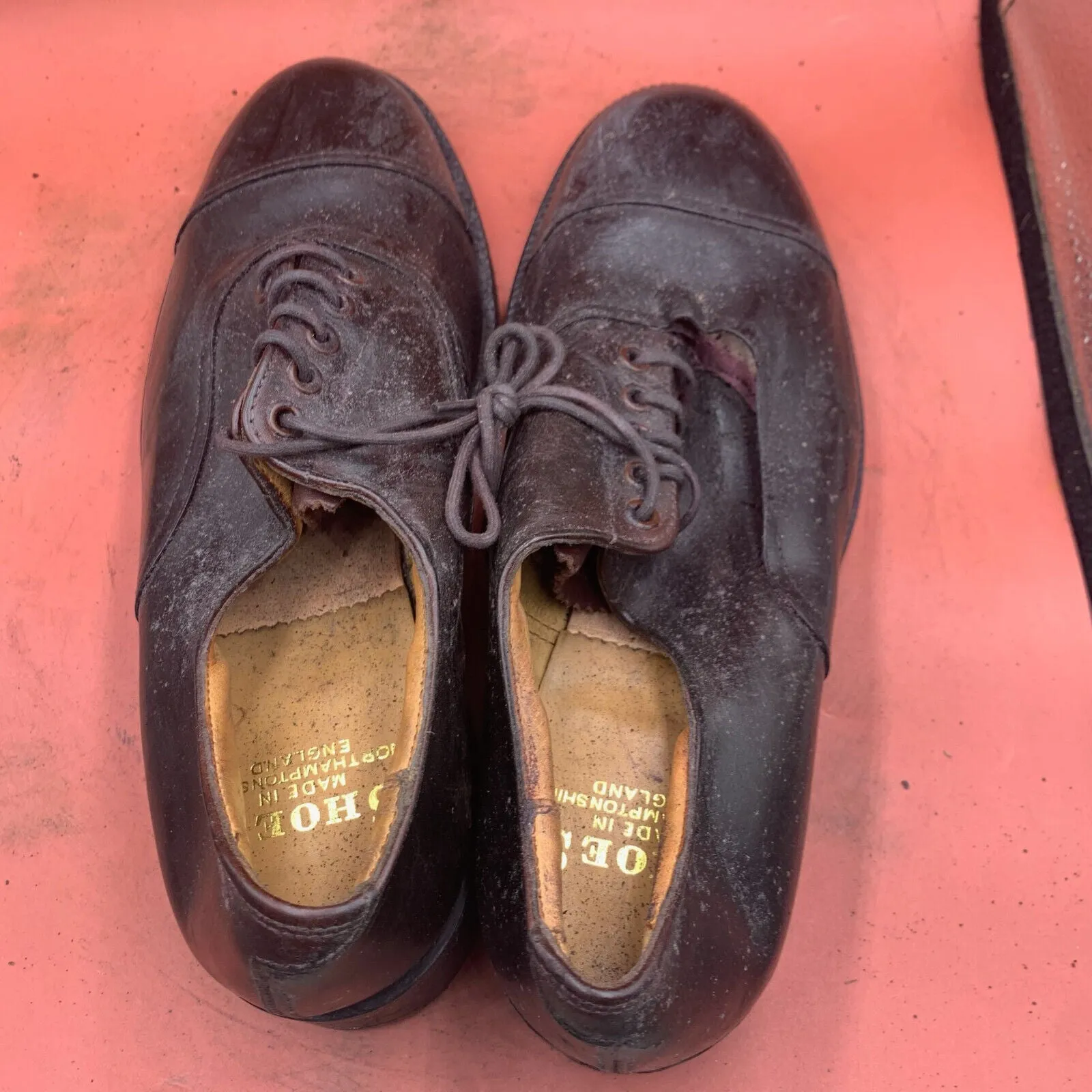 Genuine British Army Brown Leather Dress Uniform Shoes - Size 7L