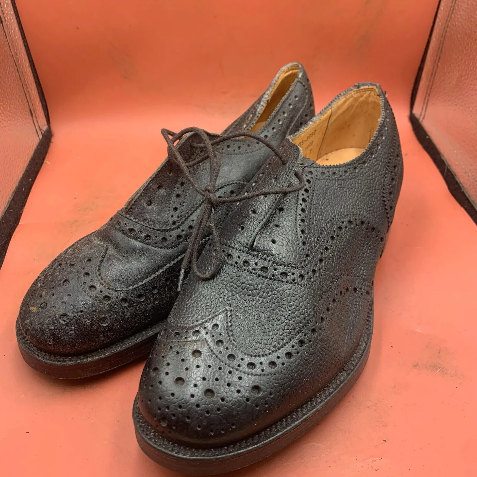Genuine British Army Scottish Highland Regiment Dress Shoes Brogues - Size UK 7L