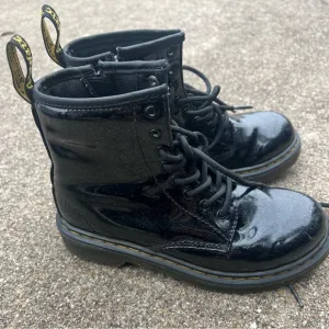 Girls Dr Marten black sparkle boots
