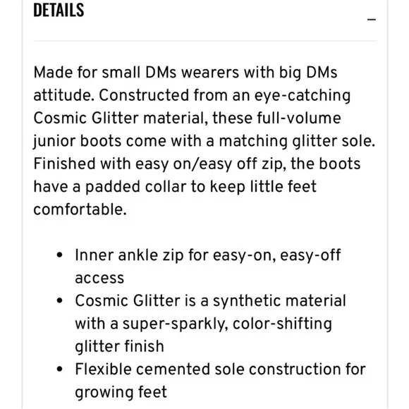 Girls Junior Dr. Martens 1460 Glitter Lace Up Boots