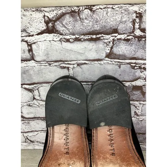 Guante Classic Black Leather Slip On Chile Loafers Dress Shoes Men Sz 9.5M US/43