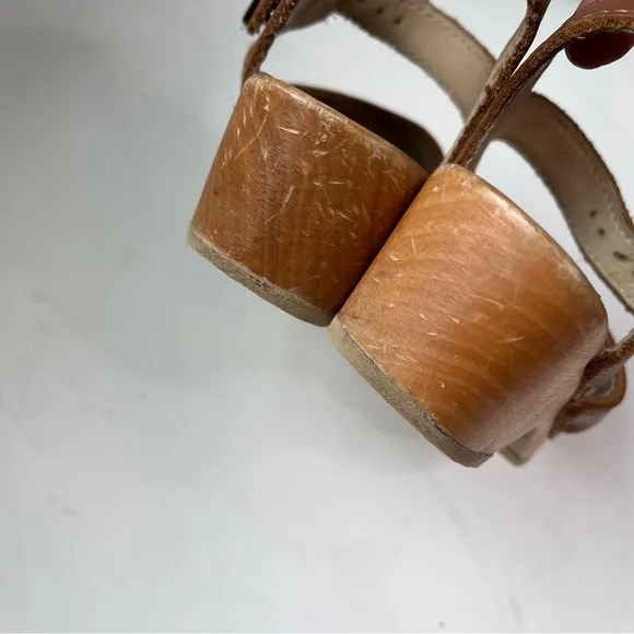 Hanna Andersson Handmade Mary Jane Leather Wood Sole Clogs
