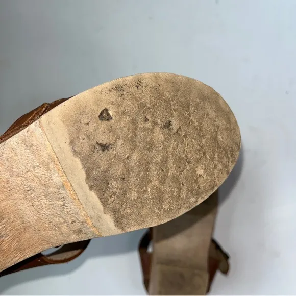 Hanna Andersson Handmade Mary Jane Leather Wood Sole Clogs