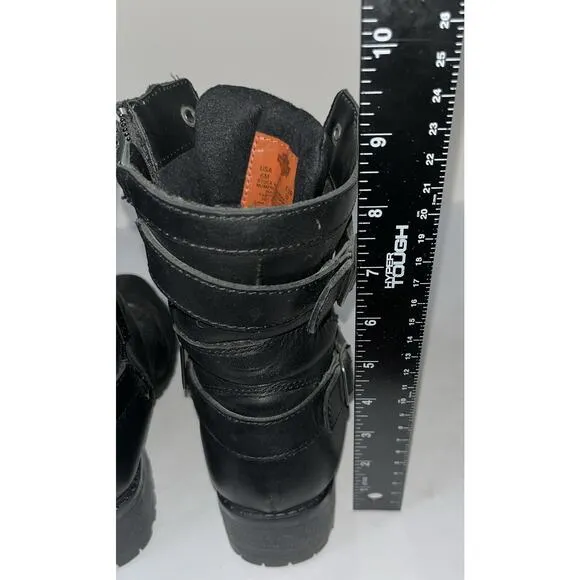 Harley-Davidson Women's Neve Black Boots Side Zipper D83644 Sz 6