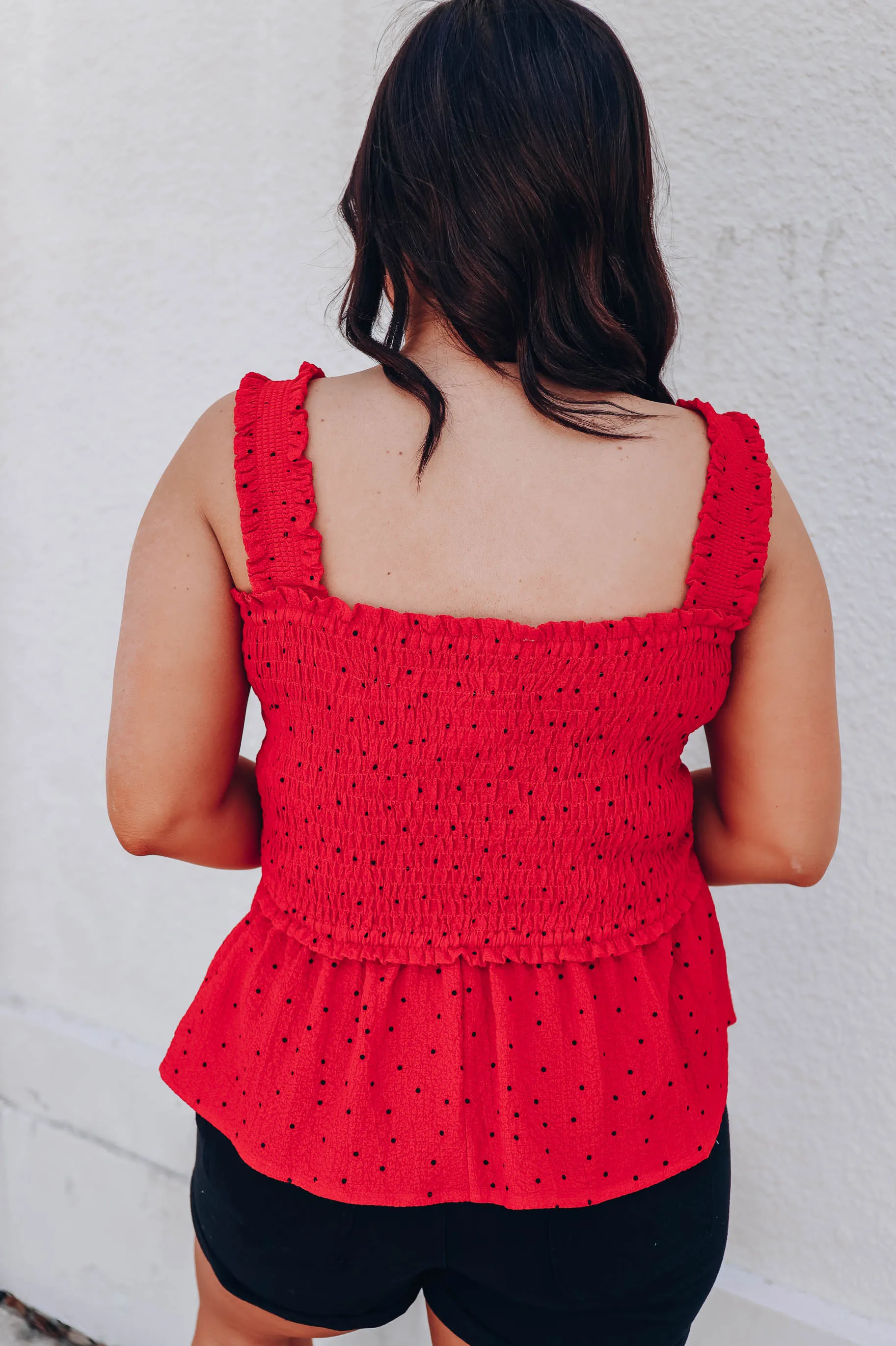 Hattie Polka Dot Top - Red