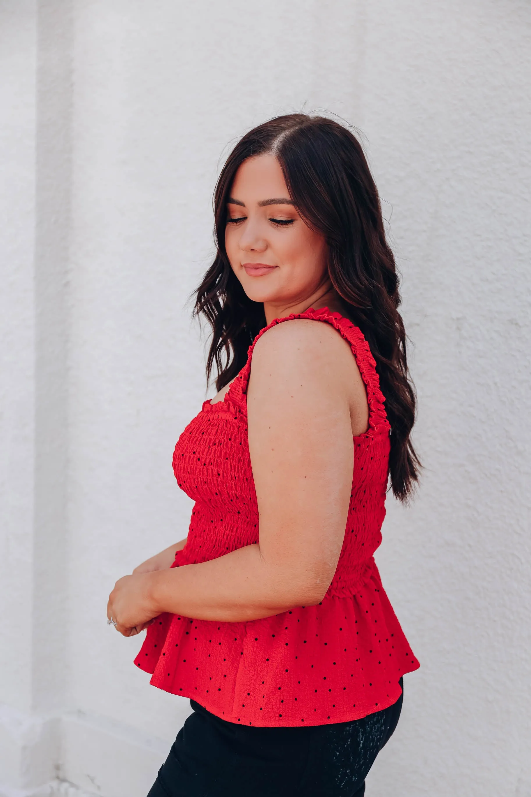 Hattie Polka Dot Top - Red