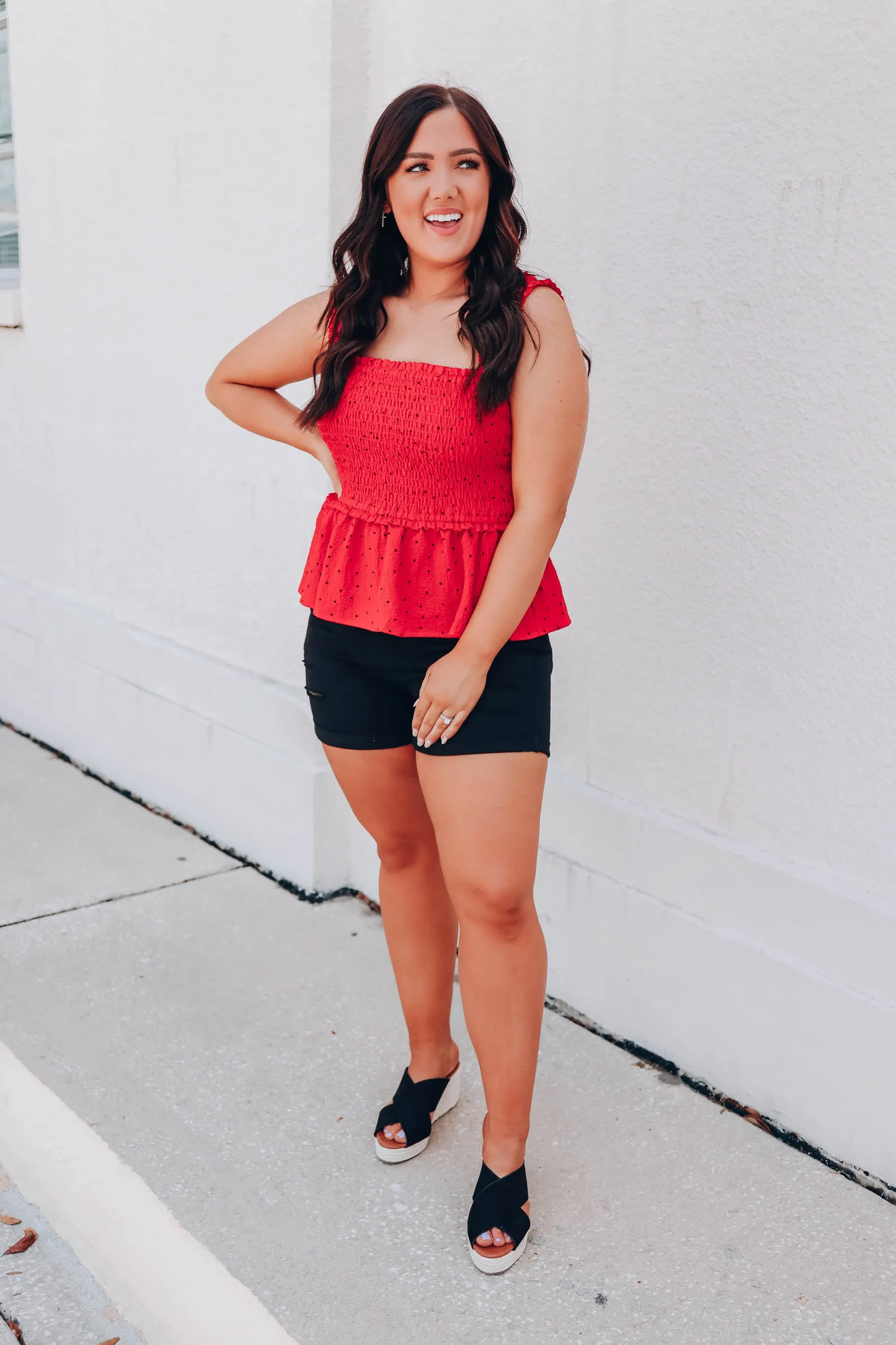 Hattie Polka Dot Top - Red