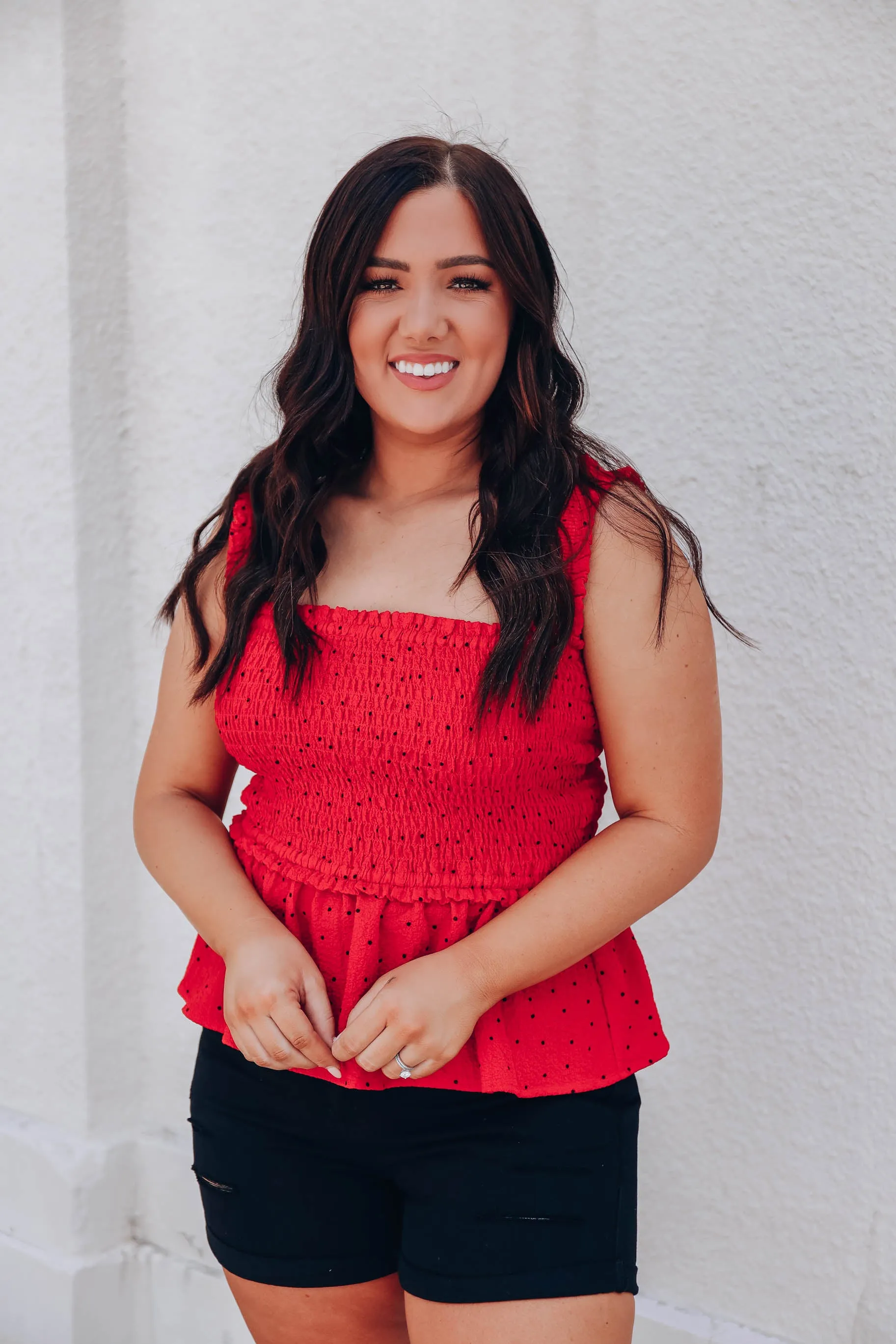 Hattie Polka Dot Top - Red