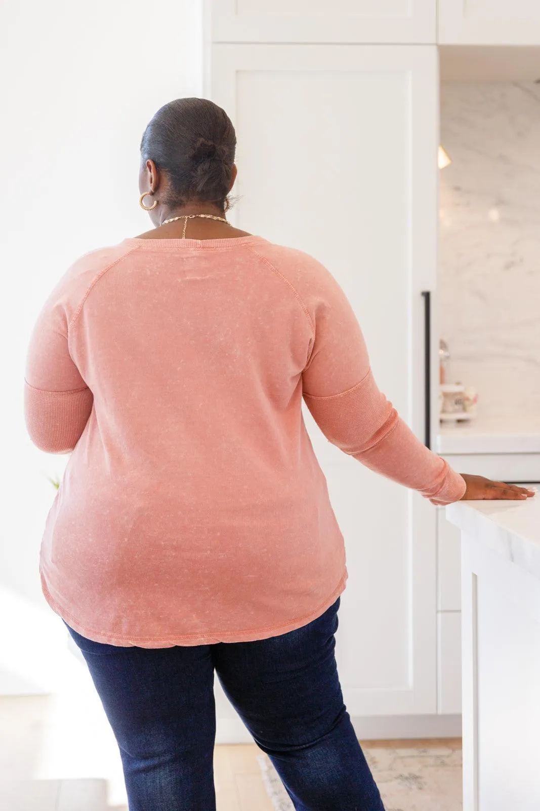 Hazel Blues® | Fun Beginnings Raglan Top In Dusty Mauve