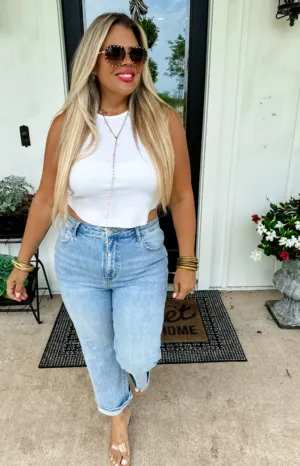 High Rise Crop Straight
