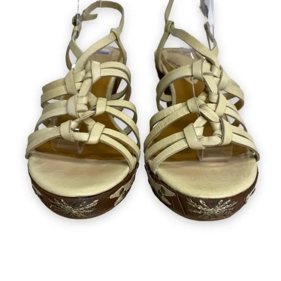 Hilary Radley - Dakota Embroidered Strappy Wedge Sandals - Size 7M