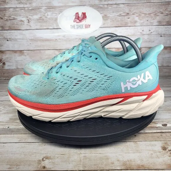 Hoka One One Clifton 8 Women's Size 8 Blue Aquarelle Athletic Running Shoes