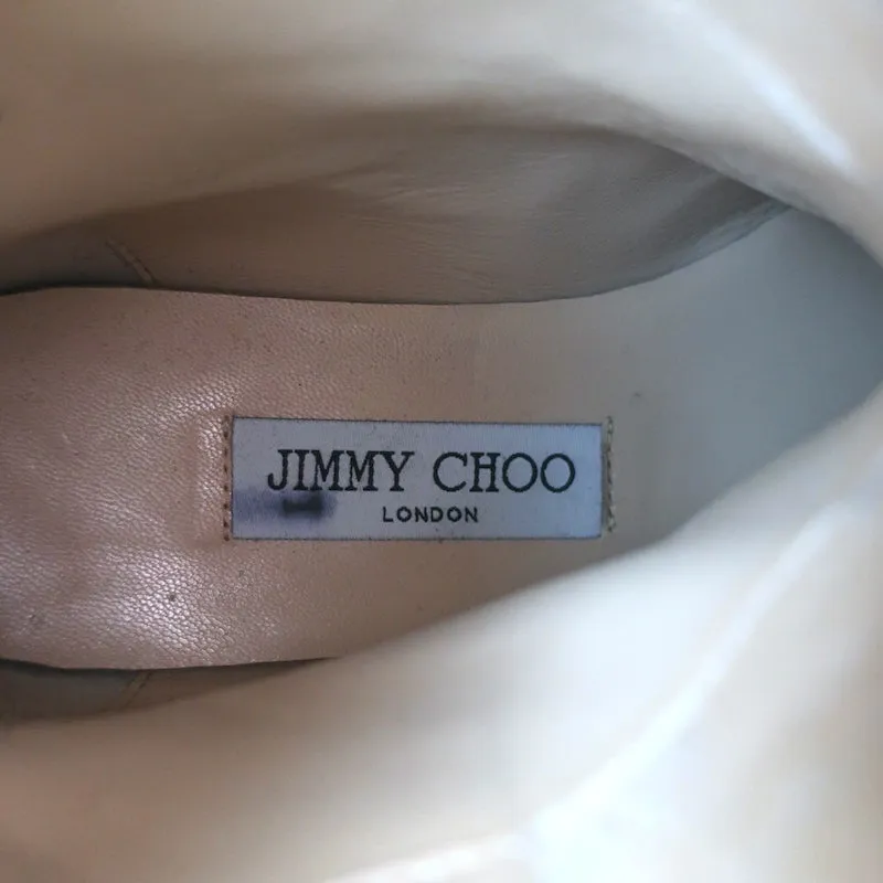 Jimmy Choo Havana Flower-Embellished Combat Boots Black Leather Size 36 NEW