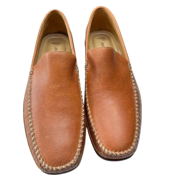 Johnston &amp; Murphy Driving Moccasin Loafers Shoe Sz 8 Brown Sheepskin Leather NEW