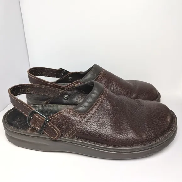 Josef Seibel Brown Leather Slip-On Clog Mules Mens 43 EU 9.5/10 US