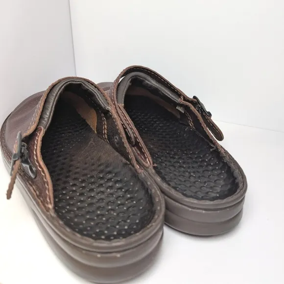 Josef Seibel Brown Leather Slip-On Clog Mules Mens 43 EU 9.5/10 US