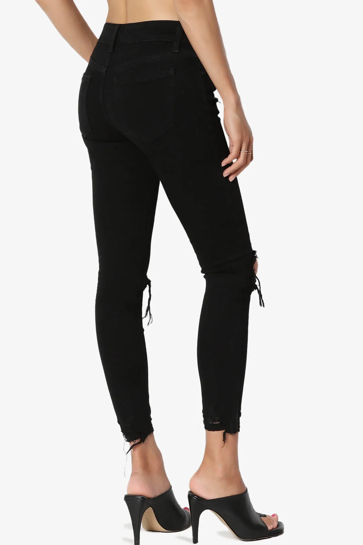 JOSIE Mid Rise Ankle Skinny Jeans in Black