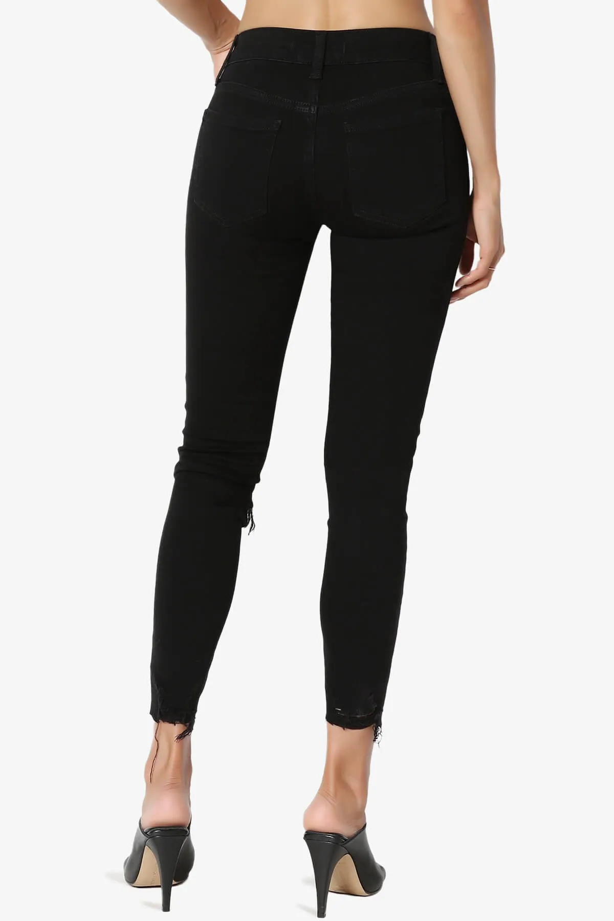 JOSIE Mid Rise Ankle Skinny Jeans in Black