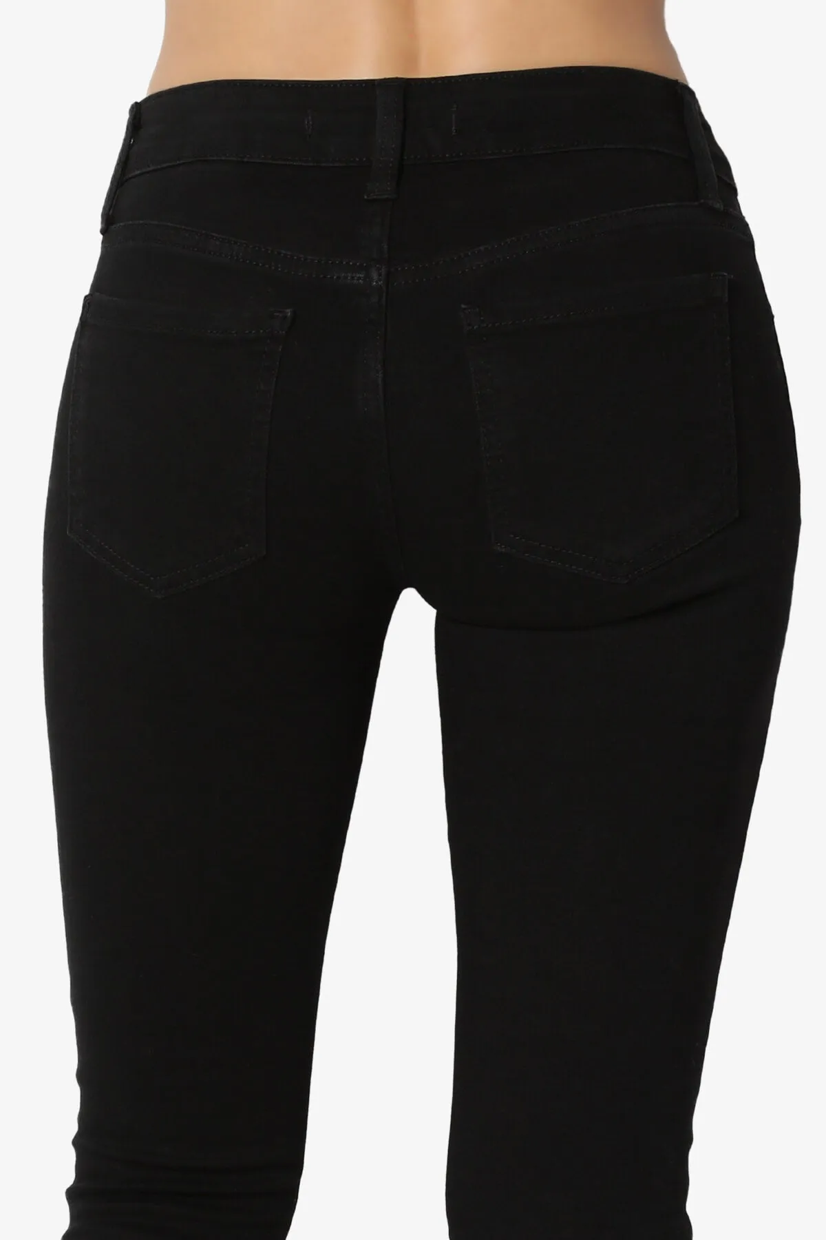 JOSIE Mid Rise Ankle Skinny Jeans in Black