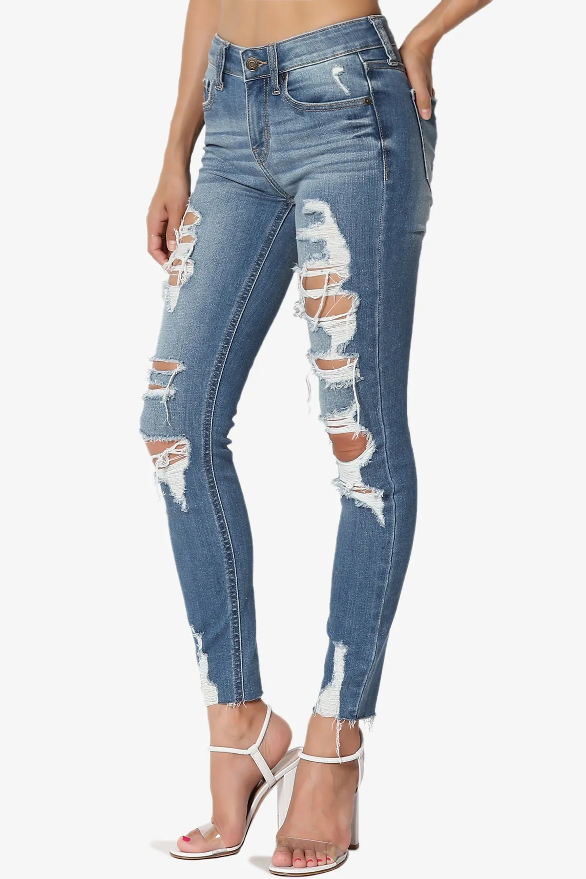 JOSIE Mid Rise Ankle Skinny Jeans in Too Deep MD
