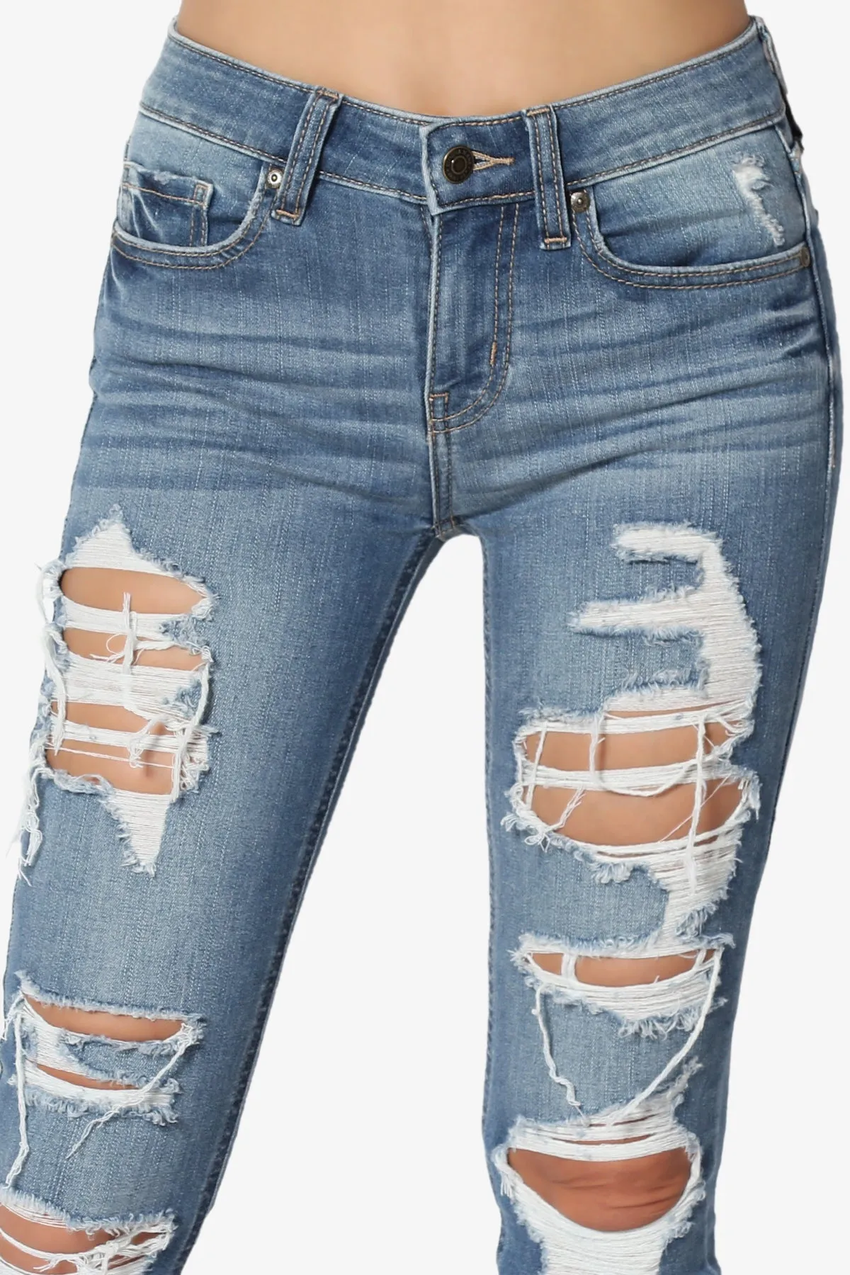 JOSIE Mid Rise Ankle Skinny Jeans in Too Deep MD