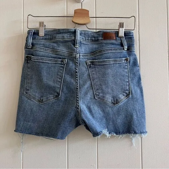 Judy Blue Mid Rise Cut Off Denim Shorts Boyfriend Fit
