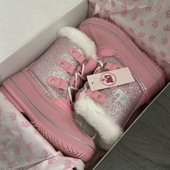 Juicy Couture JJK LIL ESCALON Pink Glitter Boots