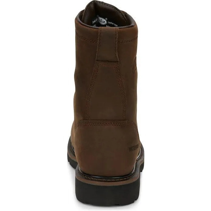Justin Men's Drywall 8" Steel Toe WP Western Work Boot -Brown- SE961