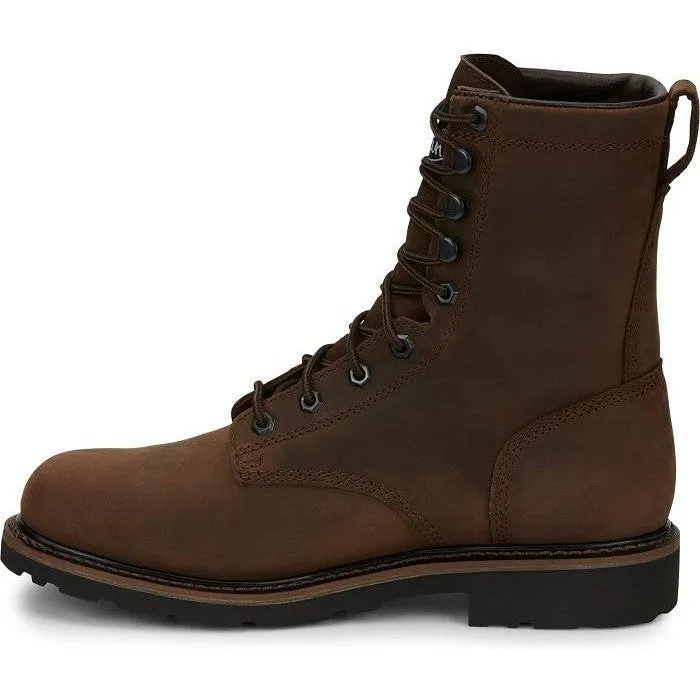 Justin Men's Drywall 8" Steel Toe WP Western Work Boot -Brown- SE961