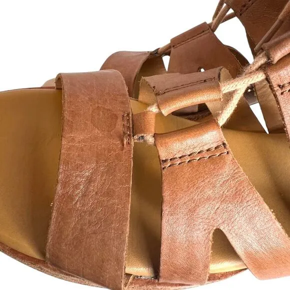 KORK Ease Skyway Leather Gladiator Sandal in Tan Women's Size 10 M