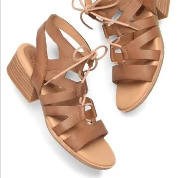 KORK Ease Skyway Leather Gladiator Sandal in Tan Women's Size 10 M