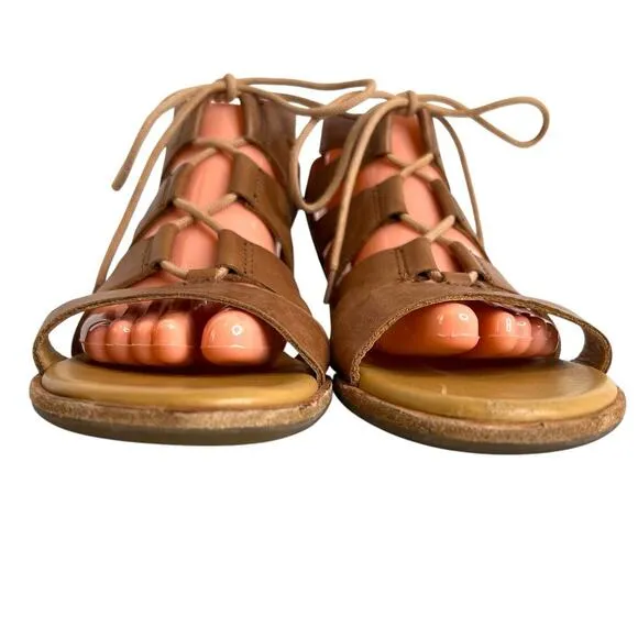 KORK Ease Skyway Leather Gladiator Sandal in Tan Women's Size 10 M