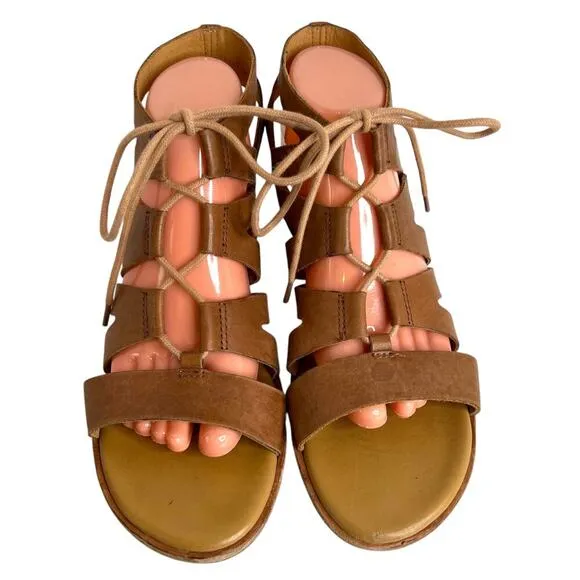 KORK Ease Skyway Leather Gladiator Sandal in Tan Women's Size 10 M