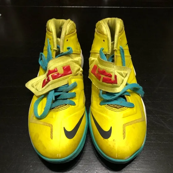 Lebron Nike Soldier 7 Youth Yellow and Blue Sneakers 599818-700