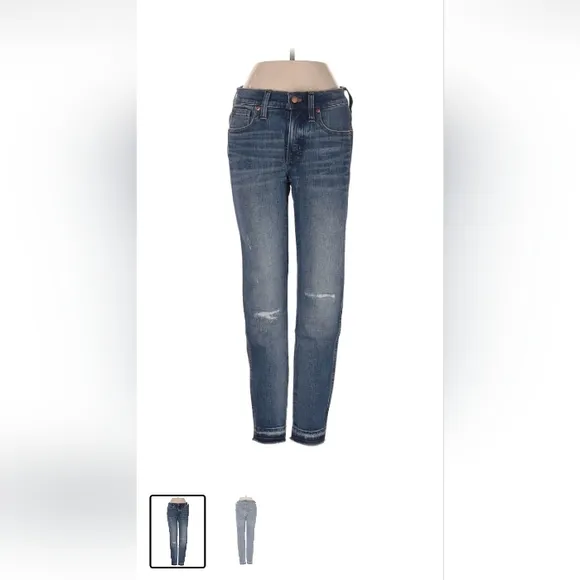 MADEWELL blue Skinny Jeans 25p Distressed Rips Length casual rise