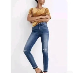 MADEWELL blue Skinny Jeans 25p Distressed Rips Length casual rise