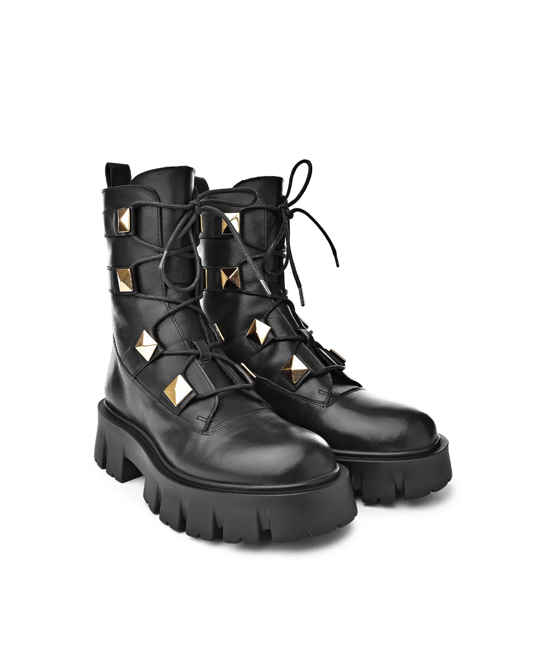 Mako Pyramid Studs Combat Boots