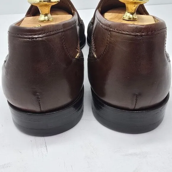 Melzan Brown Leather Slip On Loafers, Men's 9