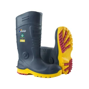 Men's CSA Approved Safety Boots - Waterproof PU Steel Toe Rubber Boots ASTM F2413-18 Acid & Oil Resistant-Gray